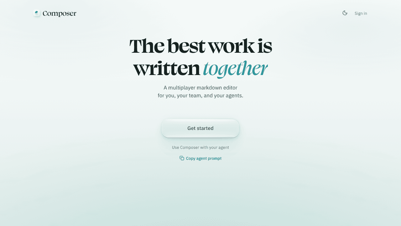 Composer website screenshot