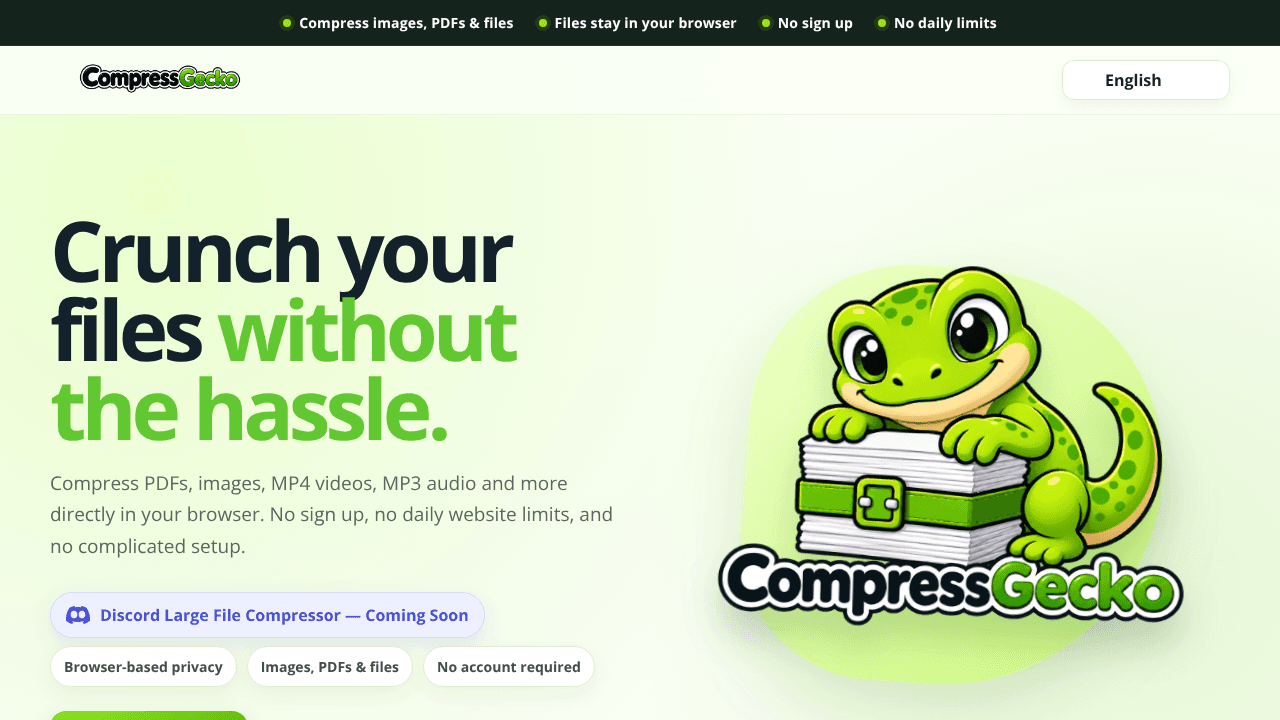 CompressGecko website screenshot