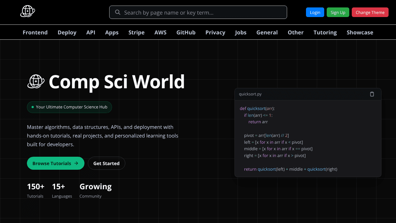 Computer Science World website screenshot