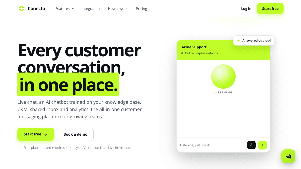 Conecto website screenshot