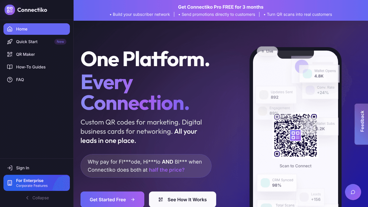 Connectiko website screenshot