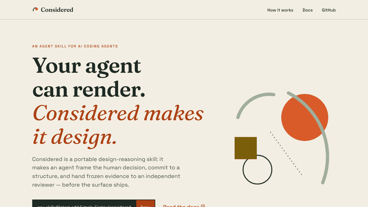 Considered Design Skill website screenshot
