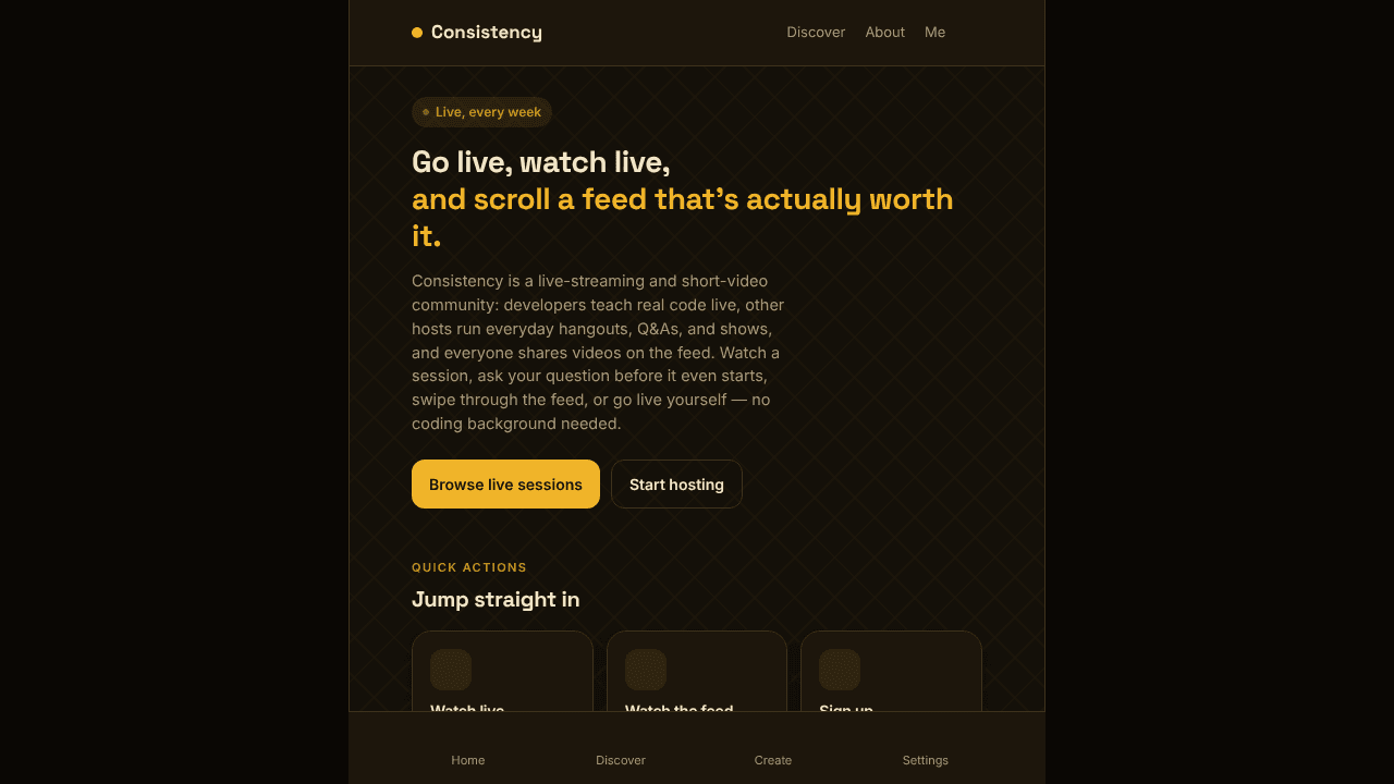 Consistency website screenshot