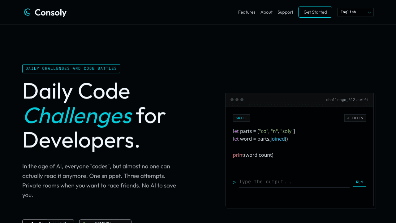 Consoly website screenshot
