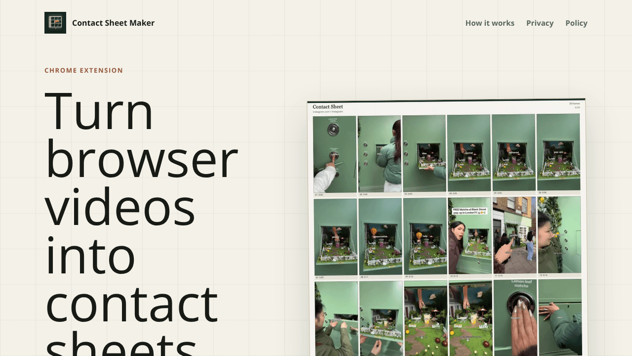 Contact Sheet Maker website screenshot