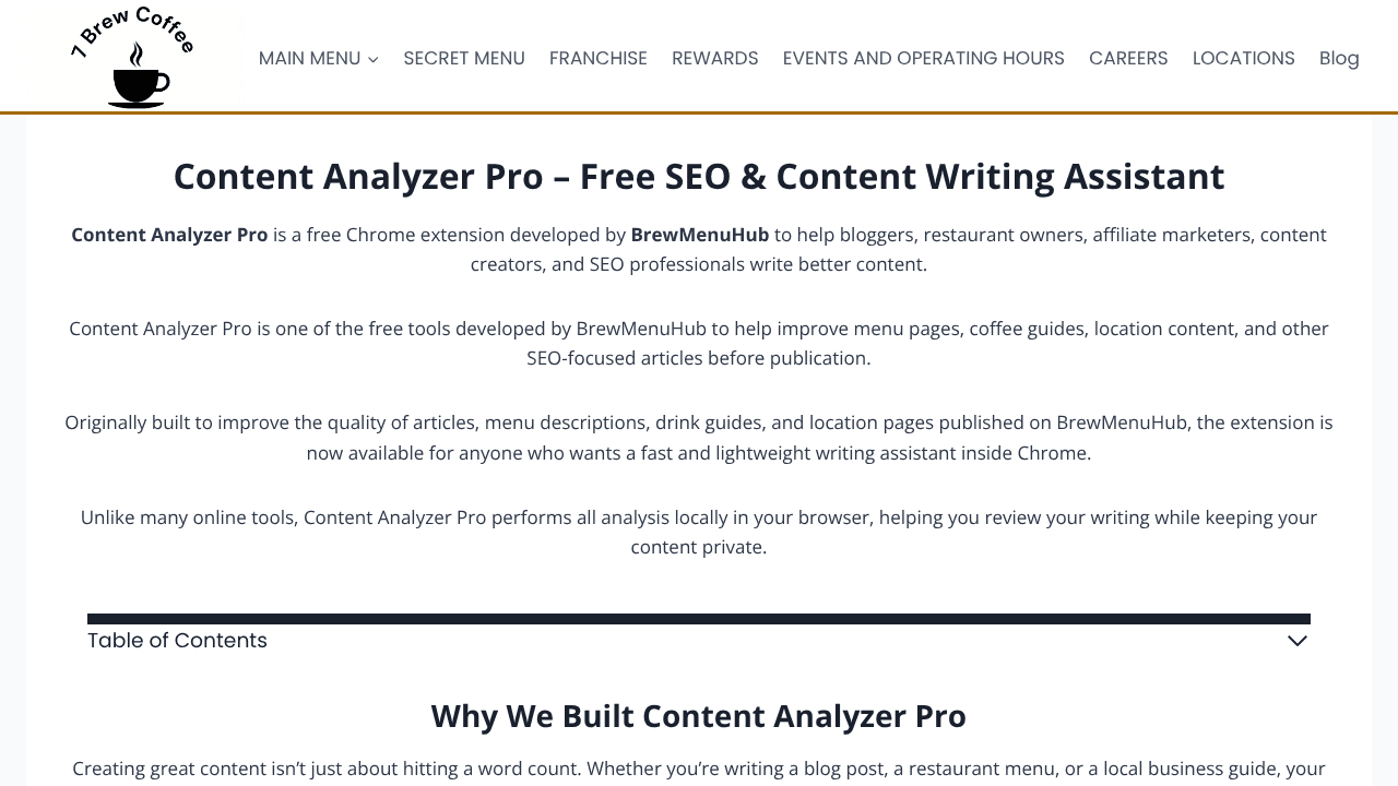 Content Analyzer Pro website screenshot