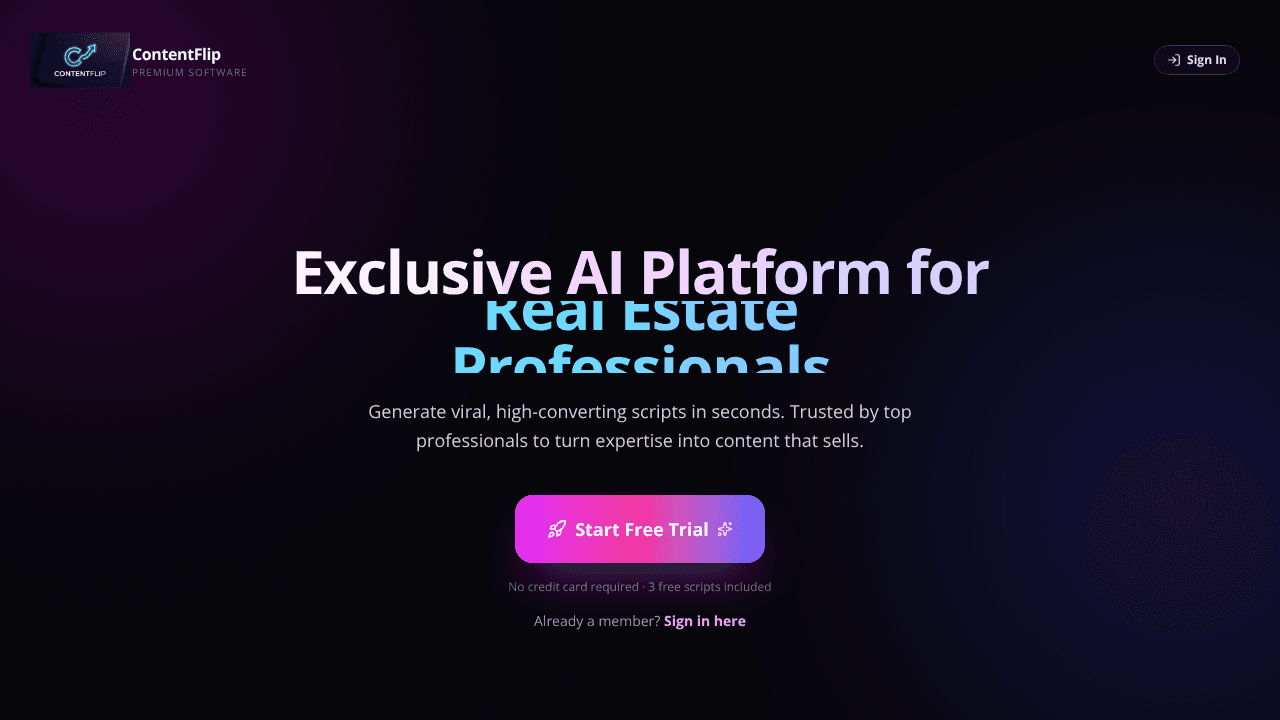 ContentFlip website screenshot