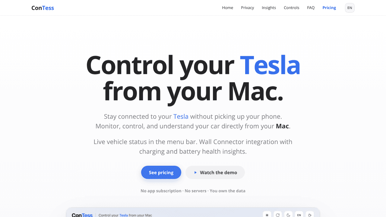 ConTess website screenshot