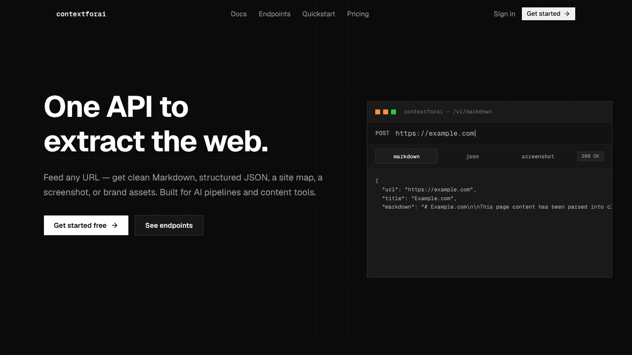 contextforai website screenshot