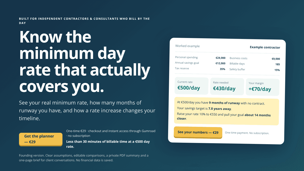 Contractor Optionality Planner website screenshot
