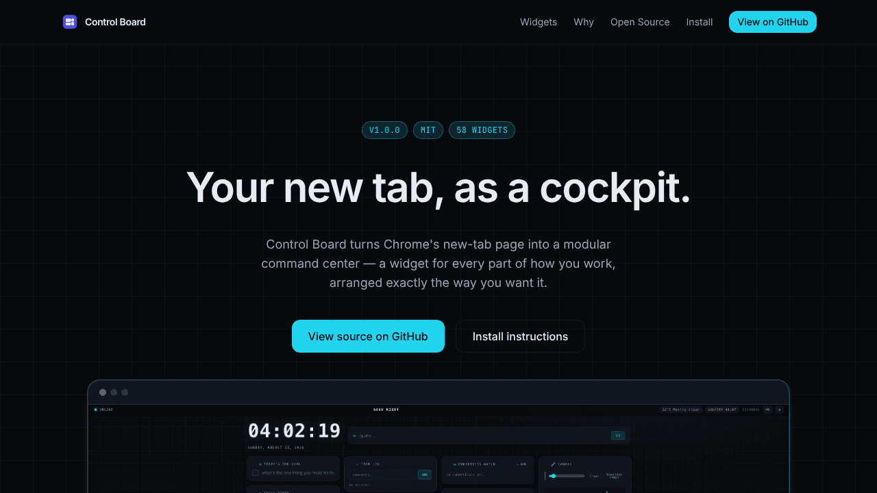 Control Board website screenshot