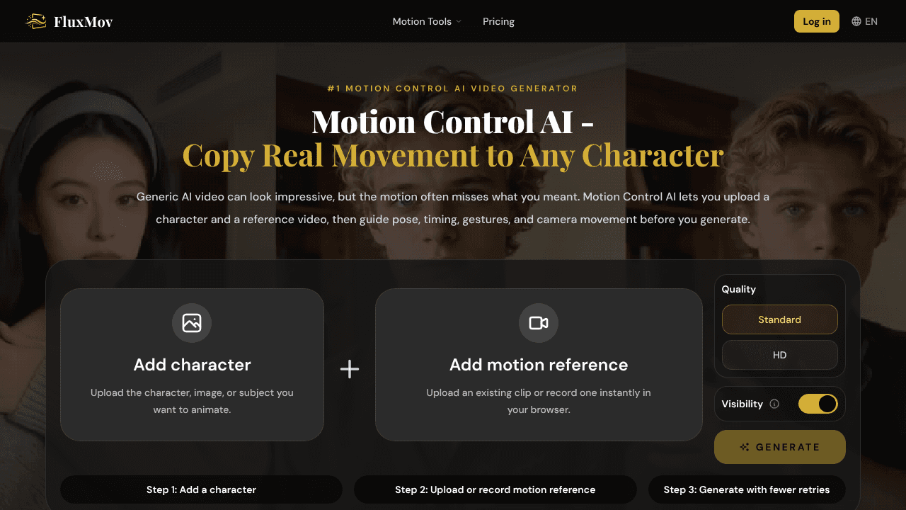 Control Character Motion website screenshot