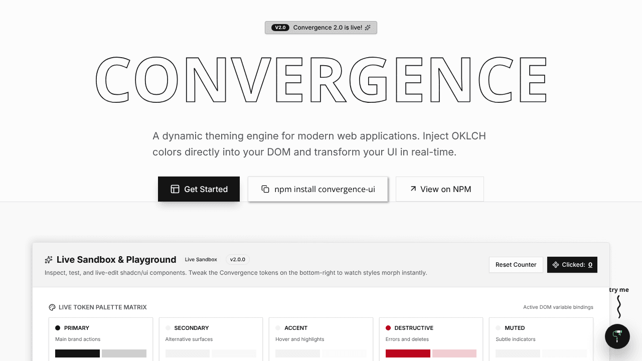 Convergence UI website screenshot