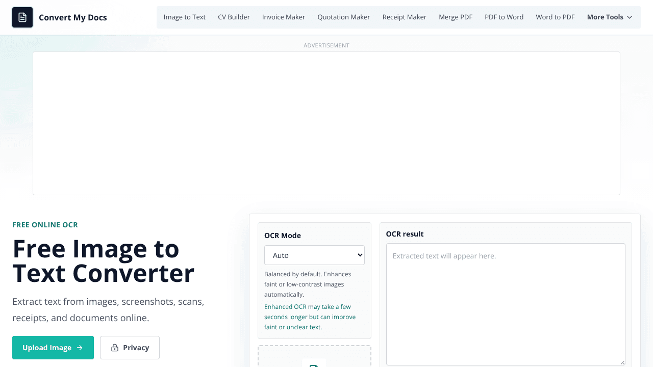 Convert My Docs website screenshot