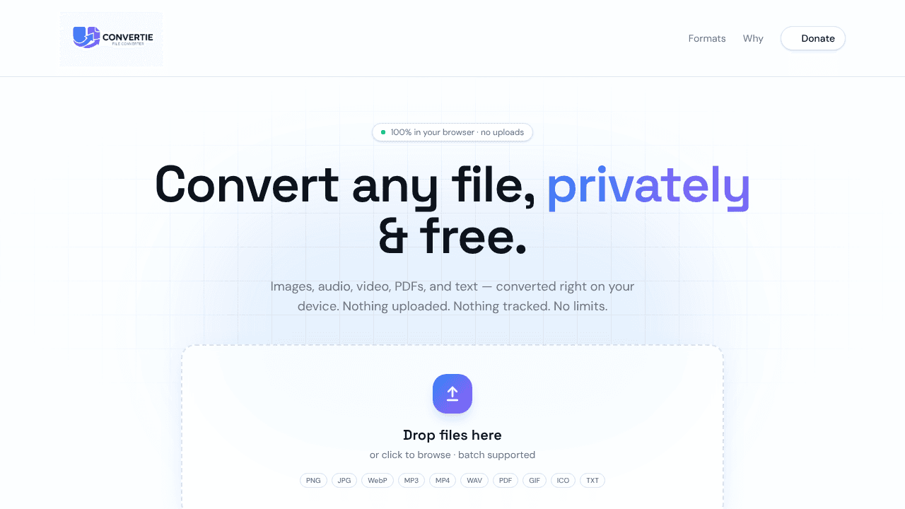 Convertie.org website screenshot
