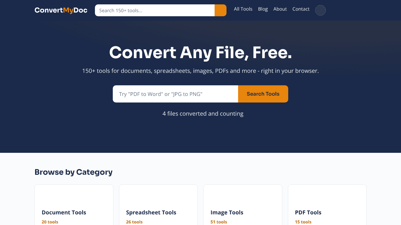 ConvertMyDoc website screenshot