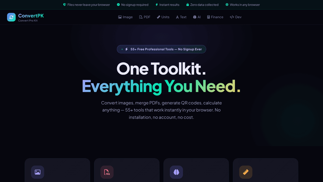 ConvertPK website screenshot