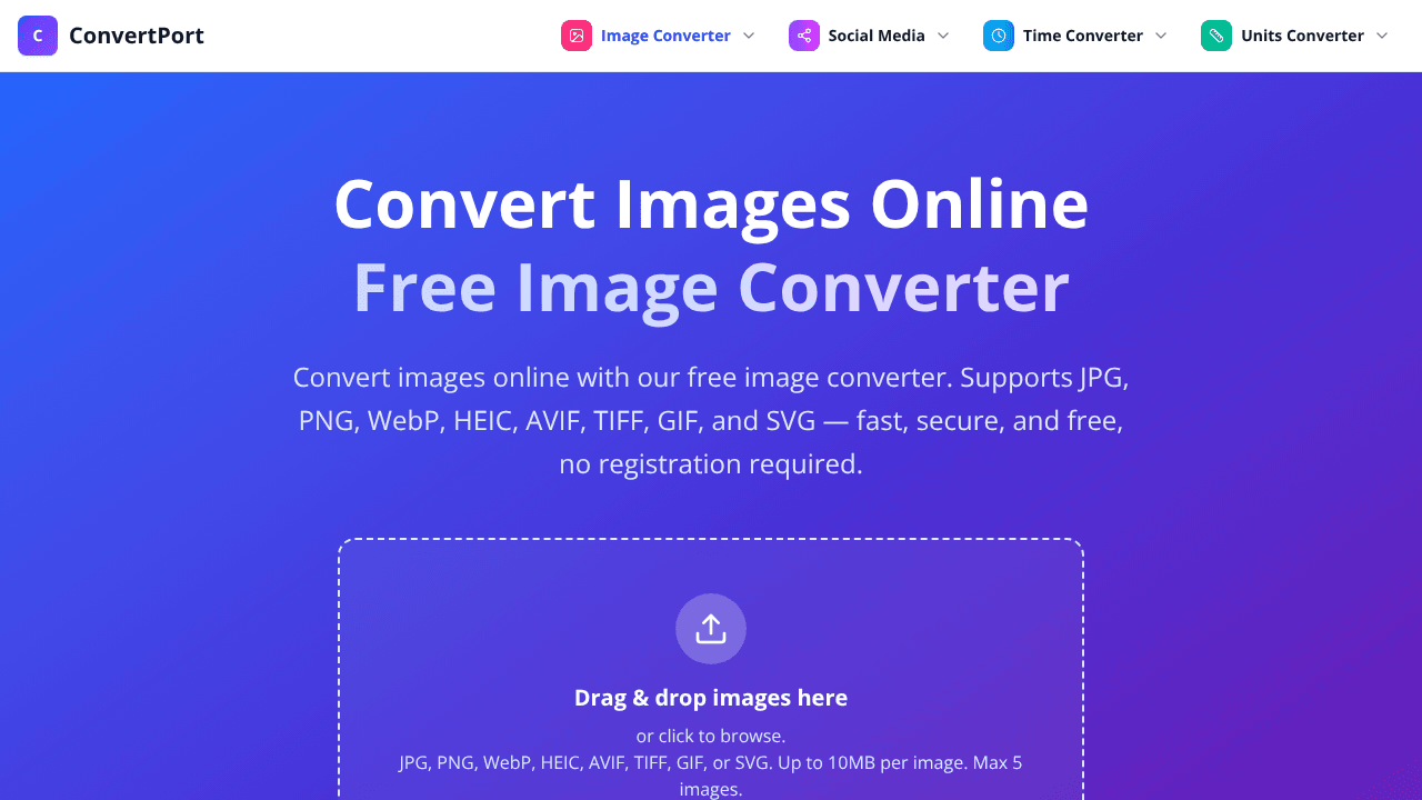 ConvertPort website screenshot