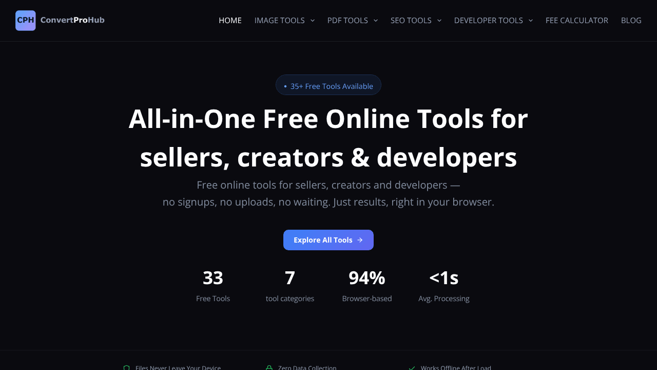 ConvertProHub website screenshot