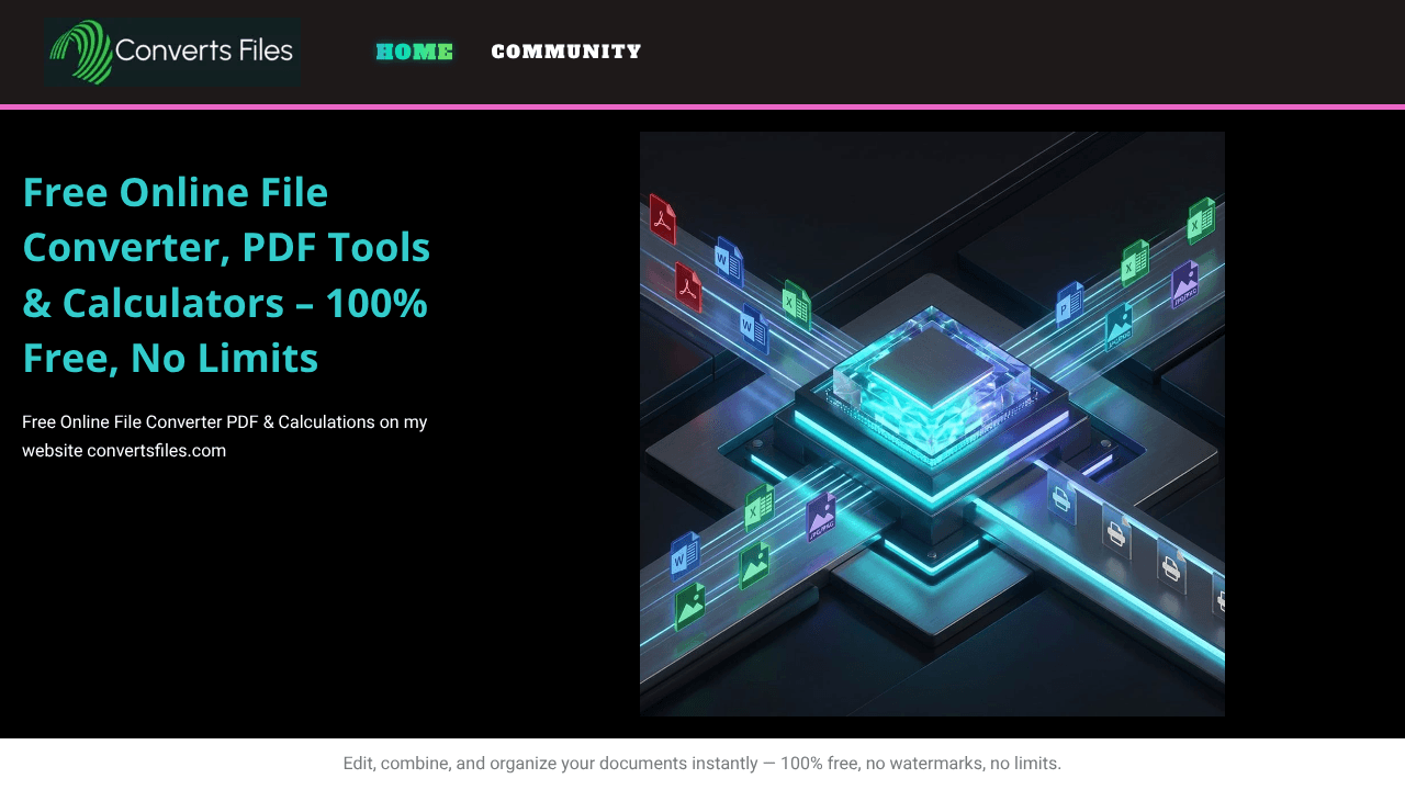 convertsfiles website screenshot