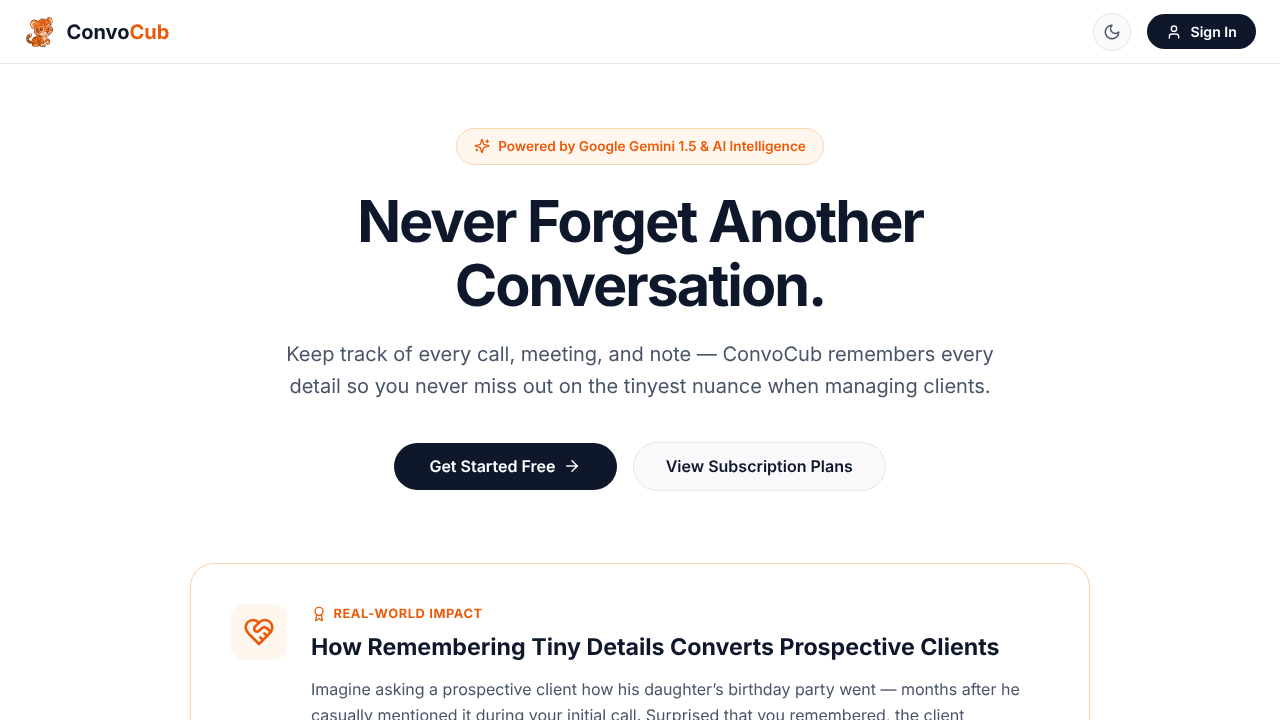 ConvoCub website screenshot