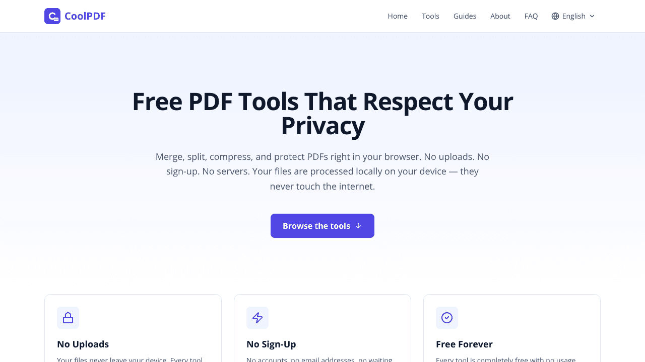 CoolPDF website screenshot