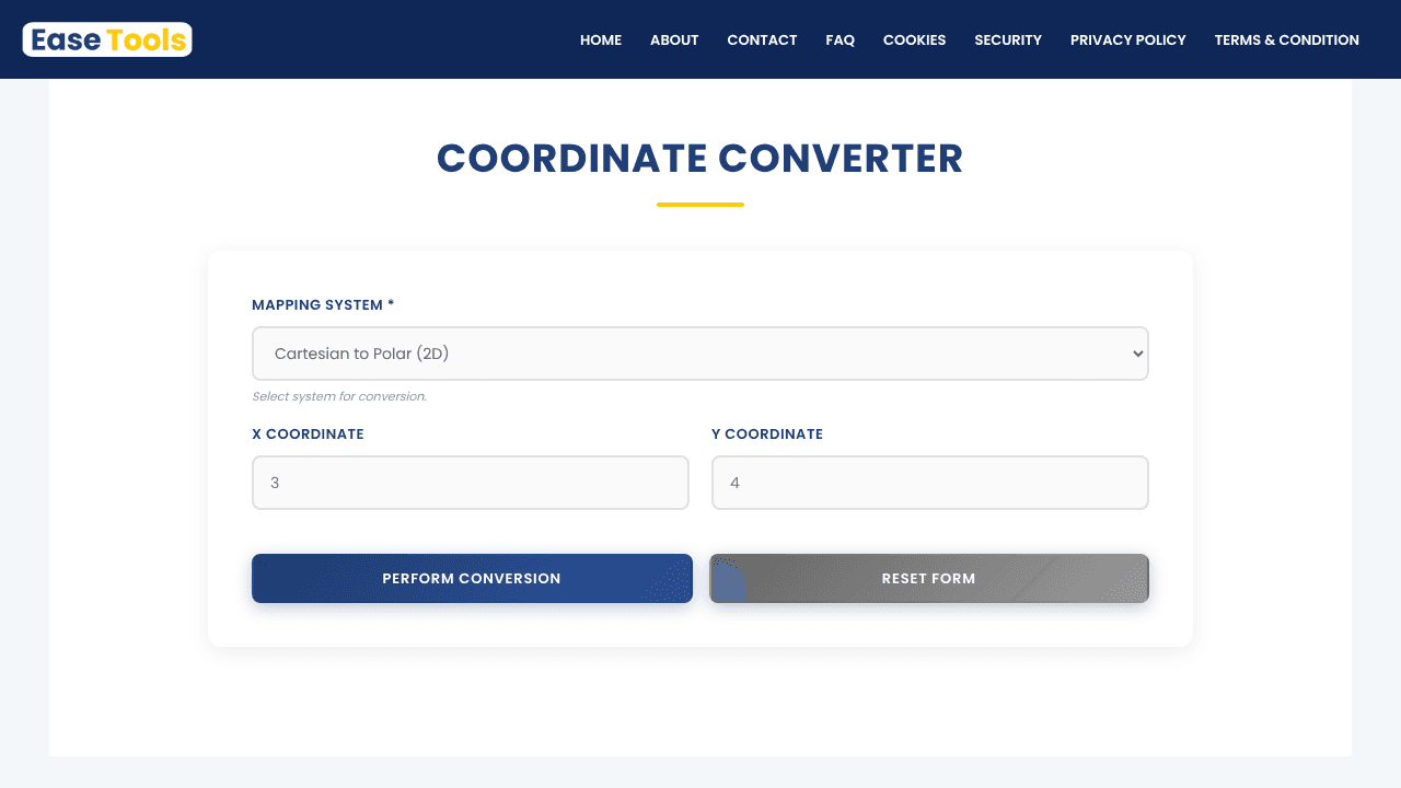 Coordinate Converter website screenshot
