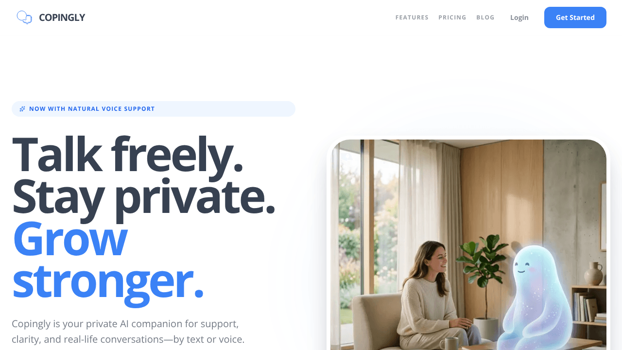 Copingly website screenshot