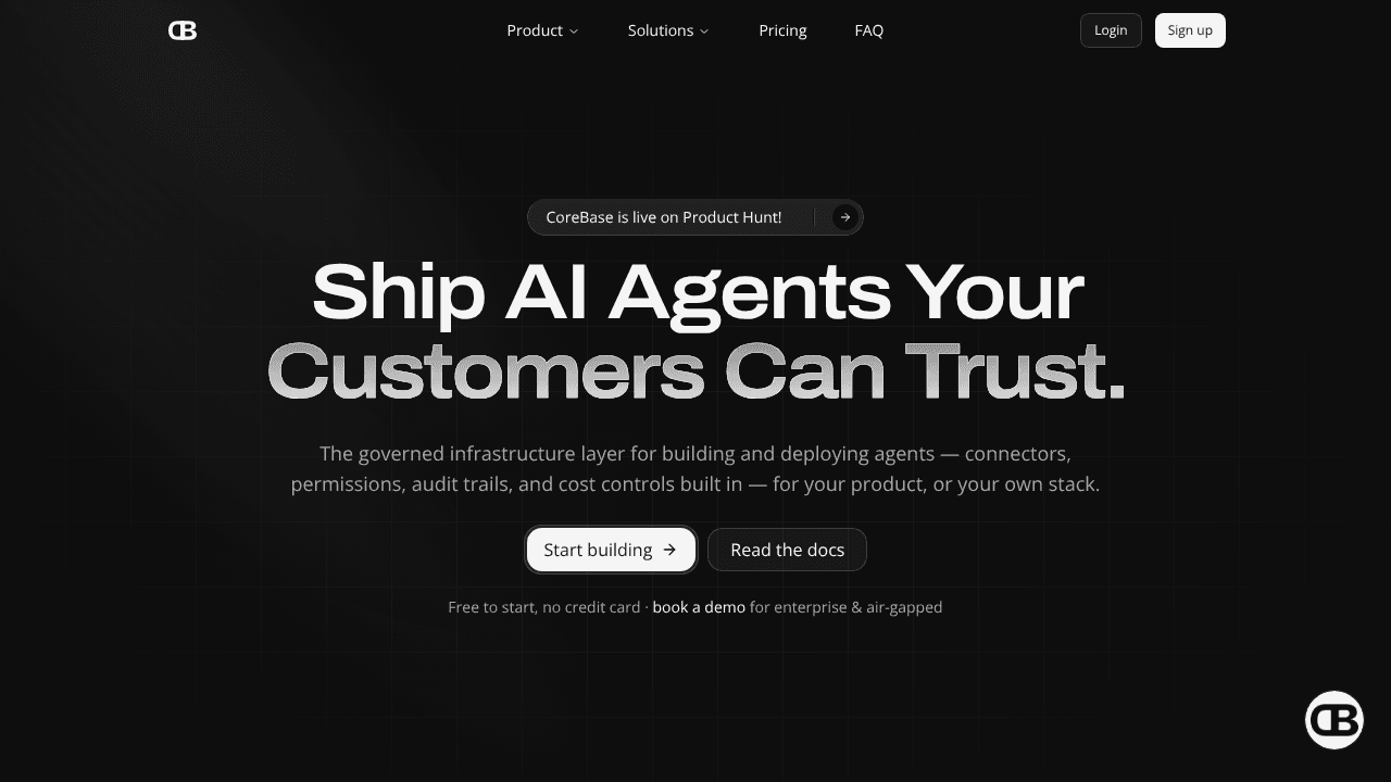 CoreBase website screenshot