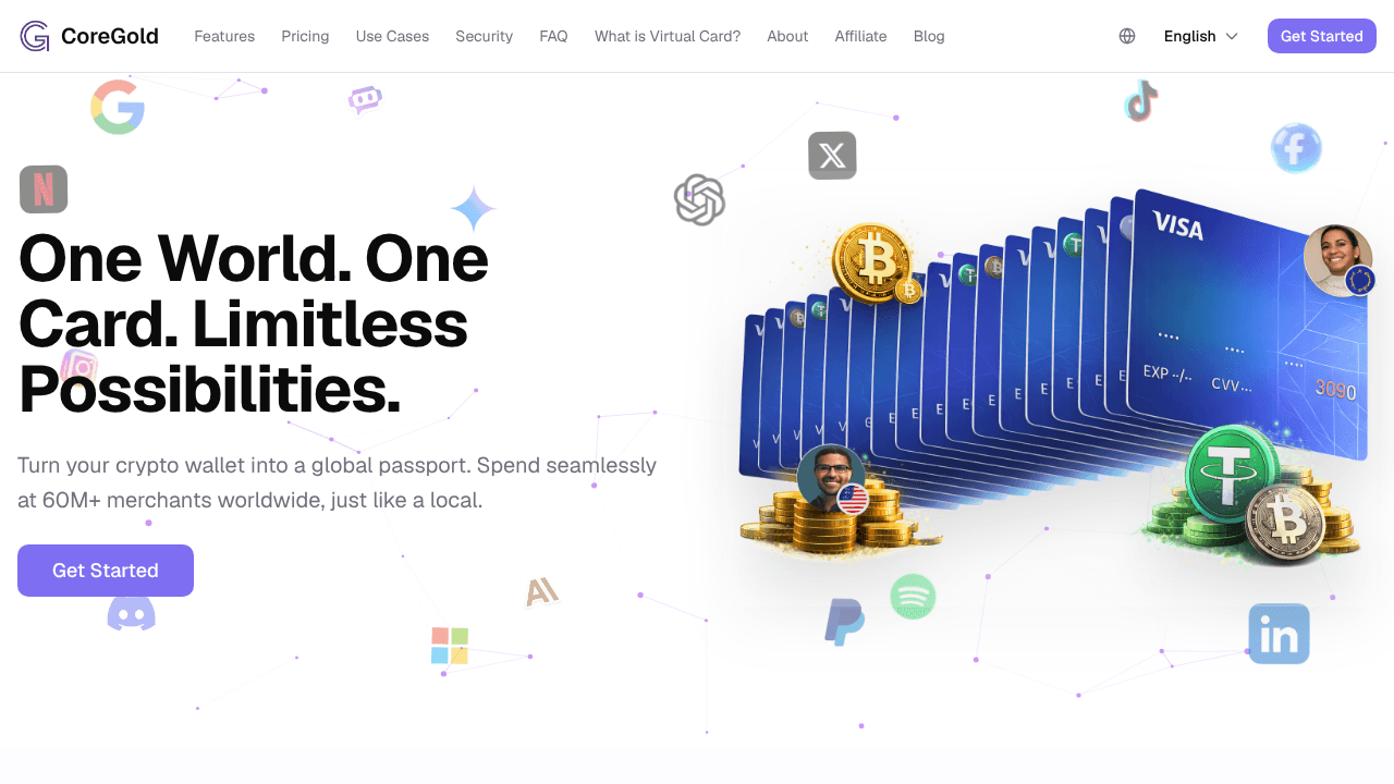 CoreGold website screenshot