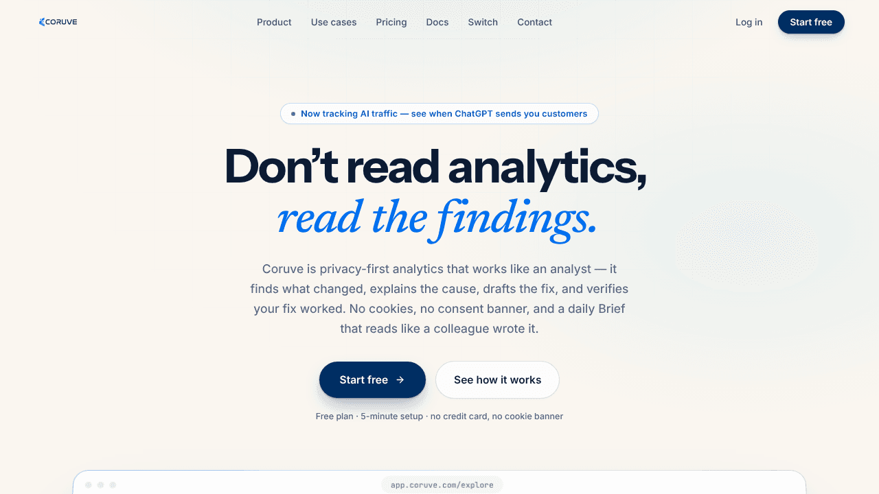 Coruve website screenshot