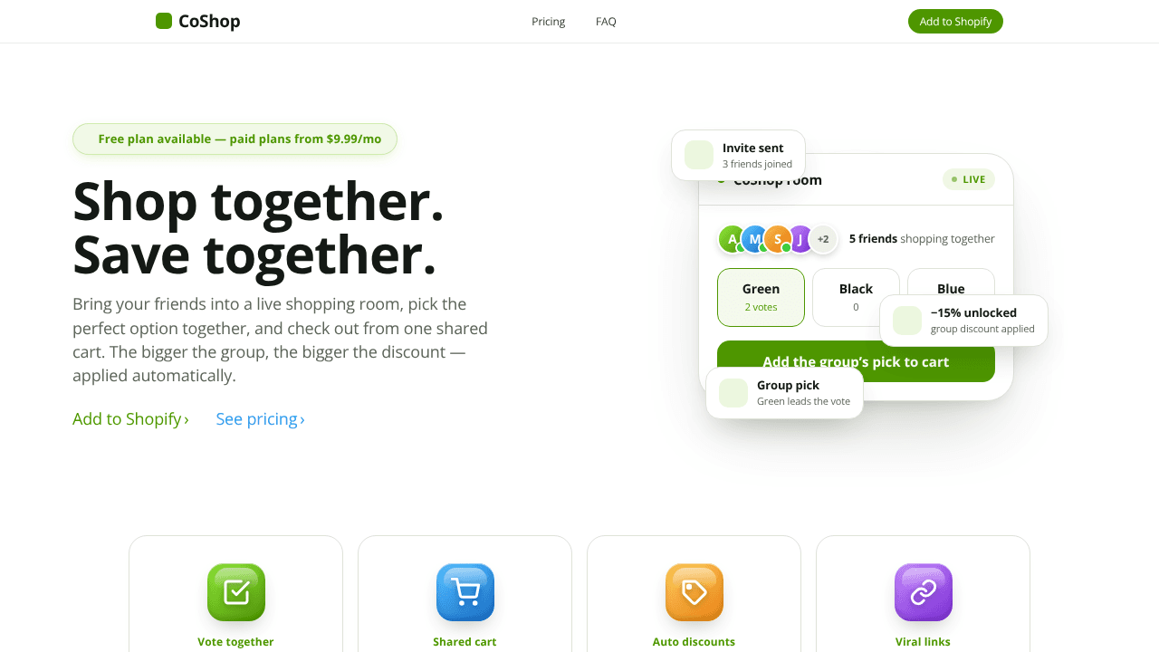 CoShop website screenshot