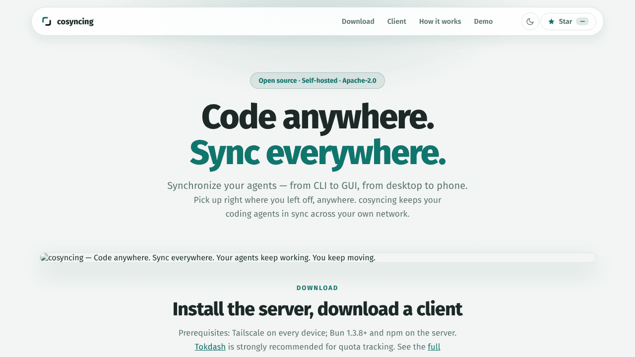 cosyncing  website screenshot