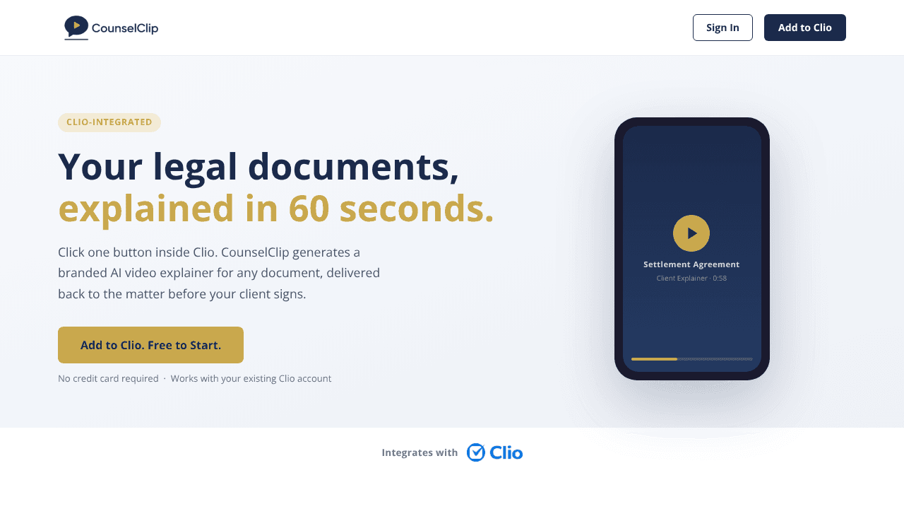 CounselClip website screenshot