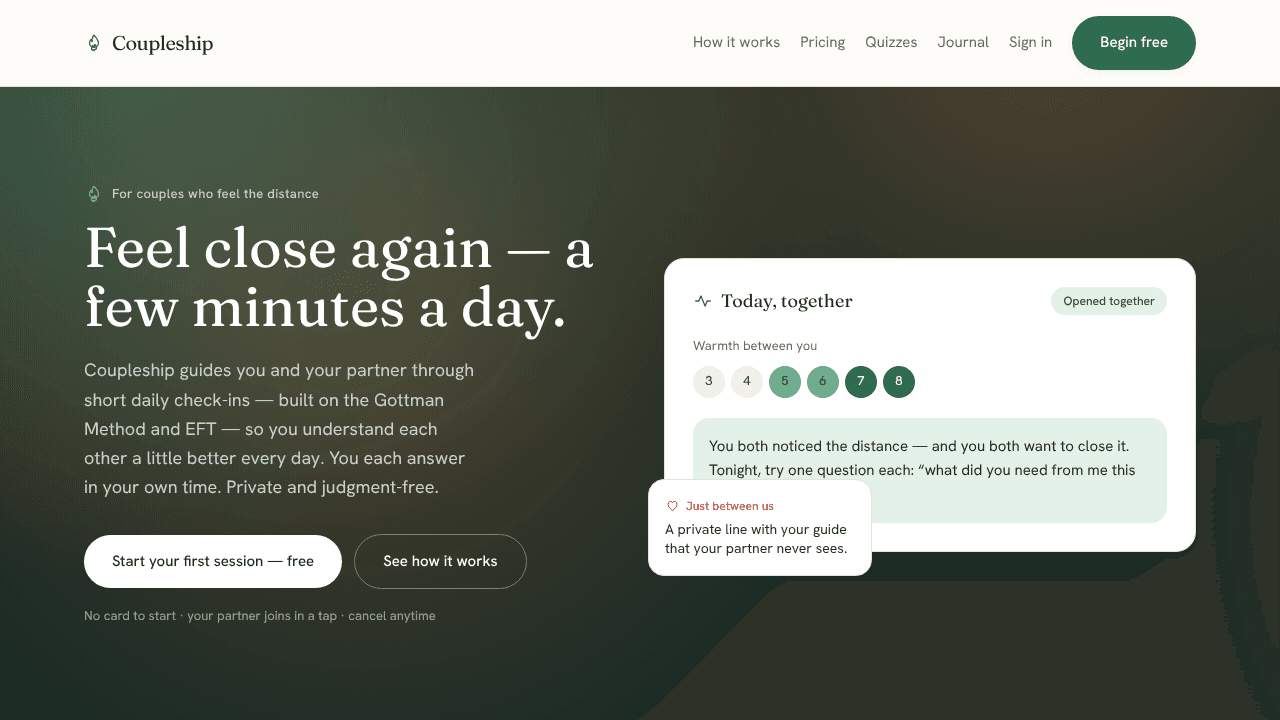 Coupleship website screenshot