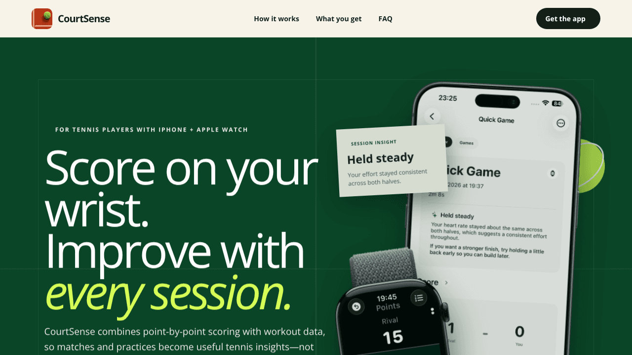 CourtSense website screenshot