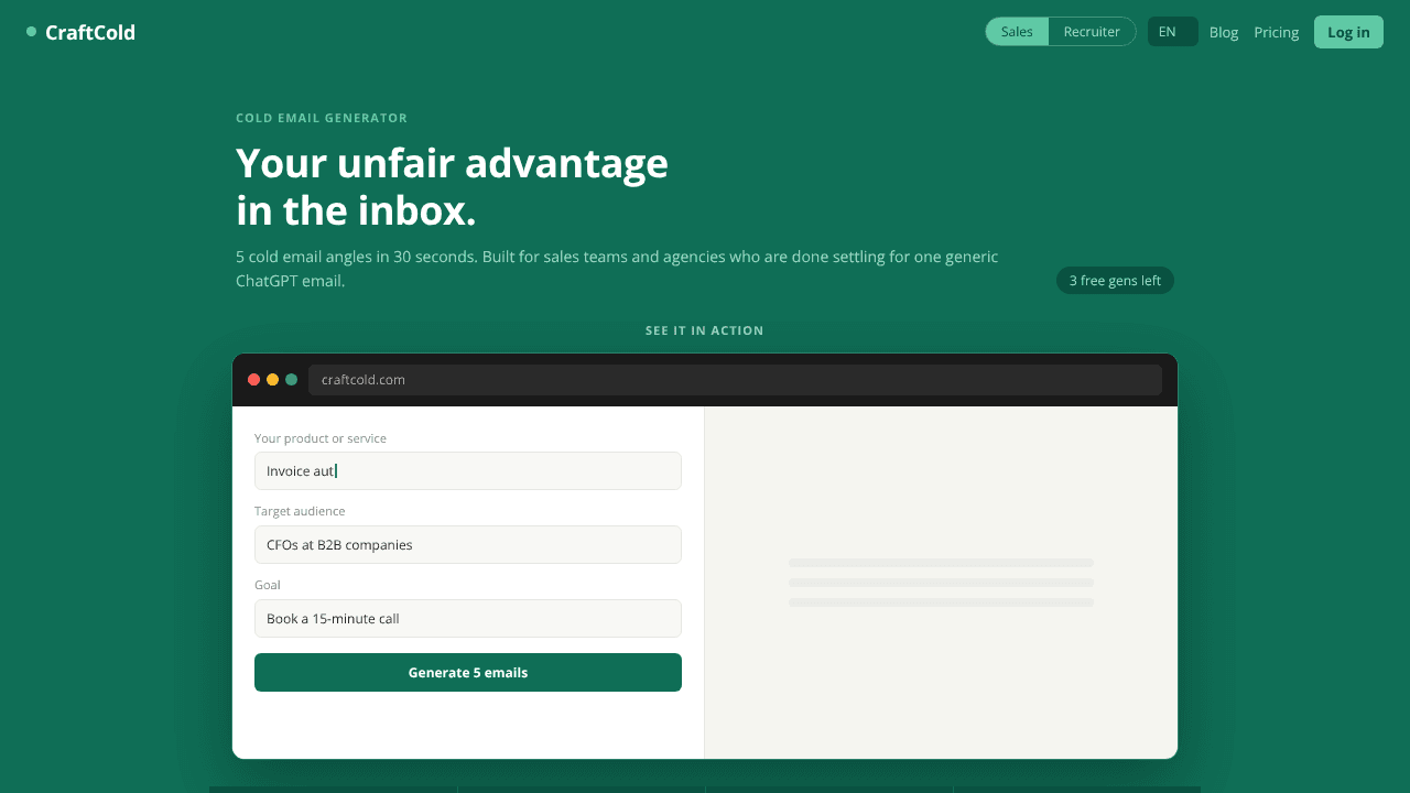 CraftCold website screenshot