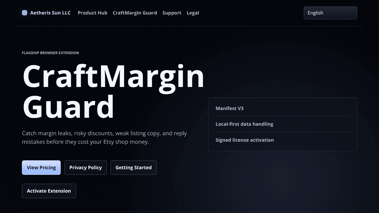 CraftMargin Guard   website screenshot