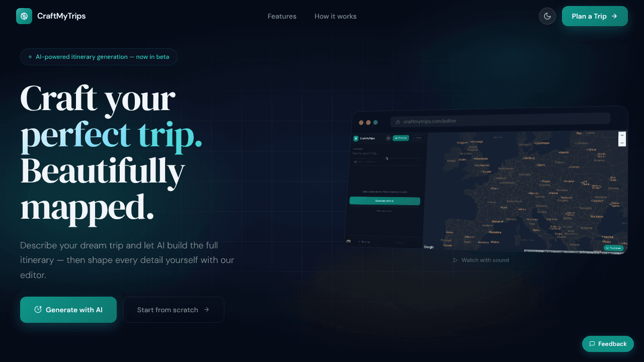 CraftMyTrips website screenshot