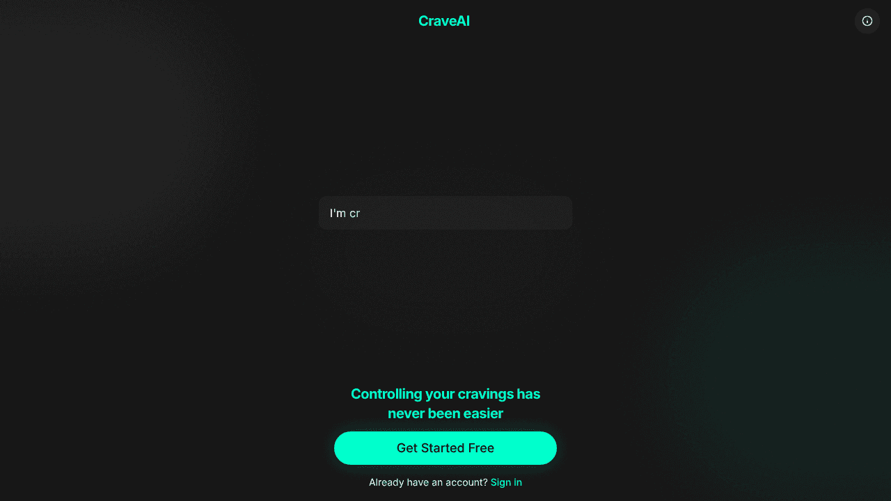 CraveAI website screenshot