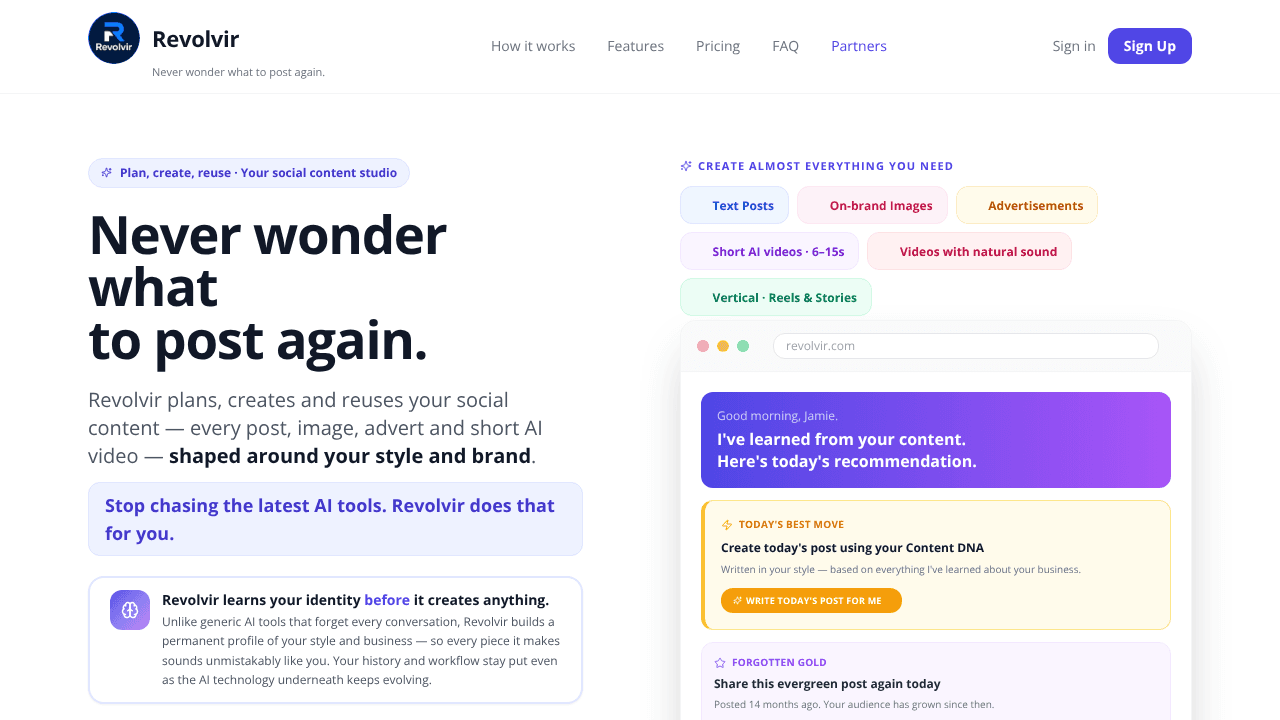 Create, recycle & reuse content website screenshot