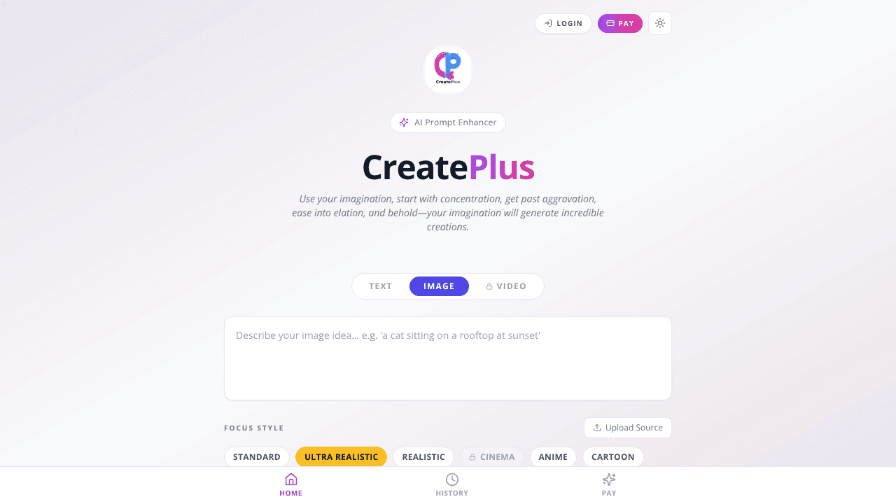 CreatePlus website screenshot