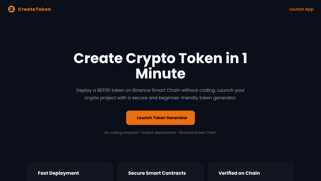 CreateToken.co website screenshot