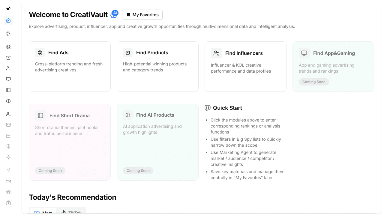 CreatiVault website screenshot