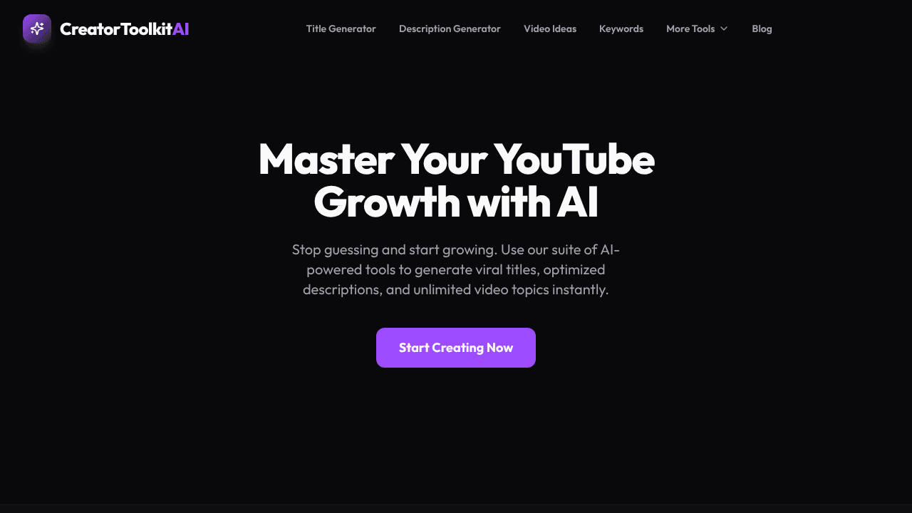 CreatorToolkitAI website screenshot