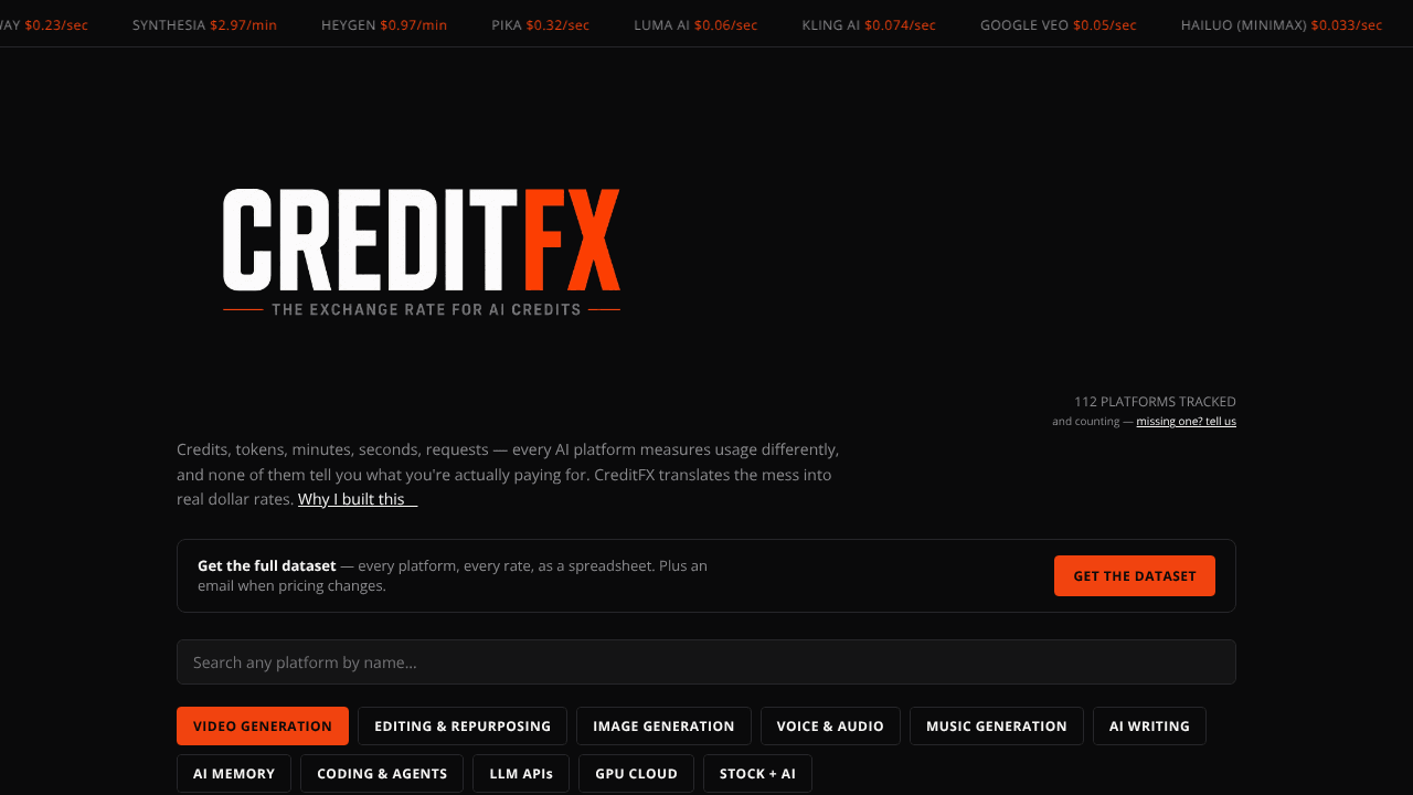 CreditFX website screenshot
