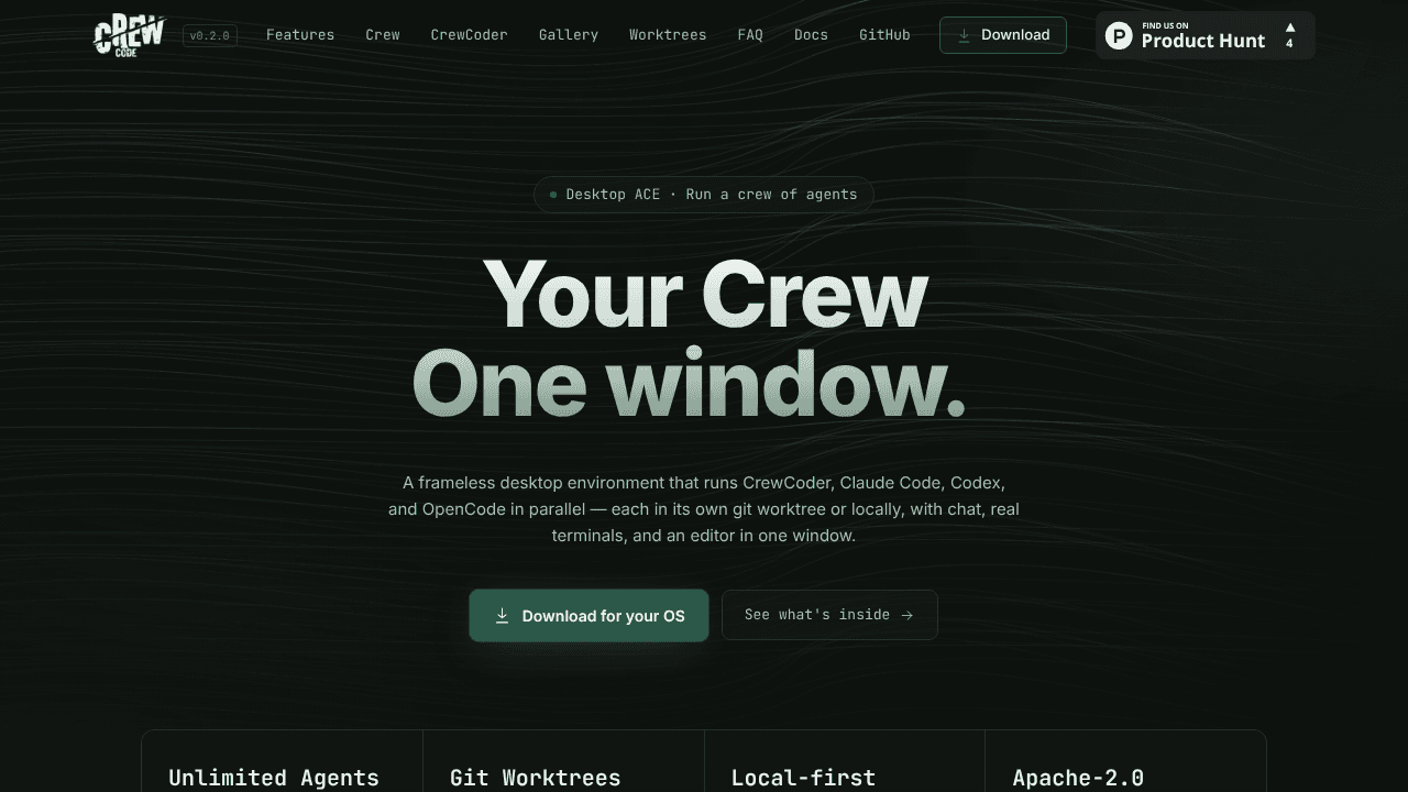 CrewCode website screenshot
