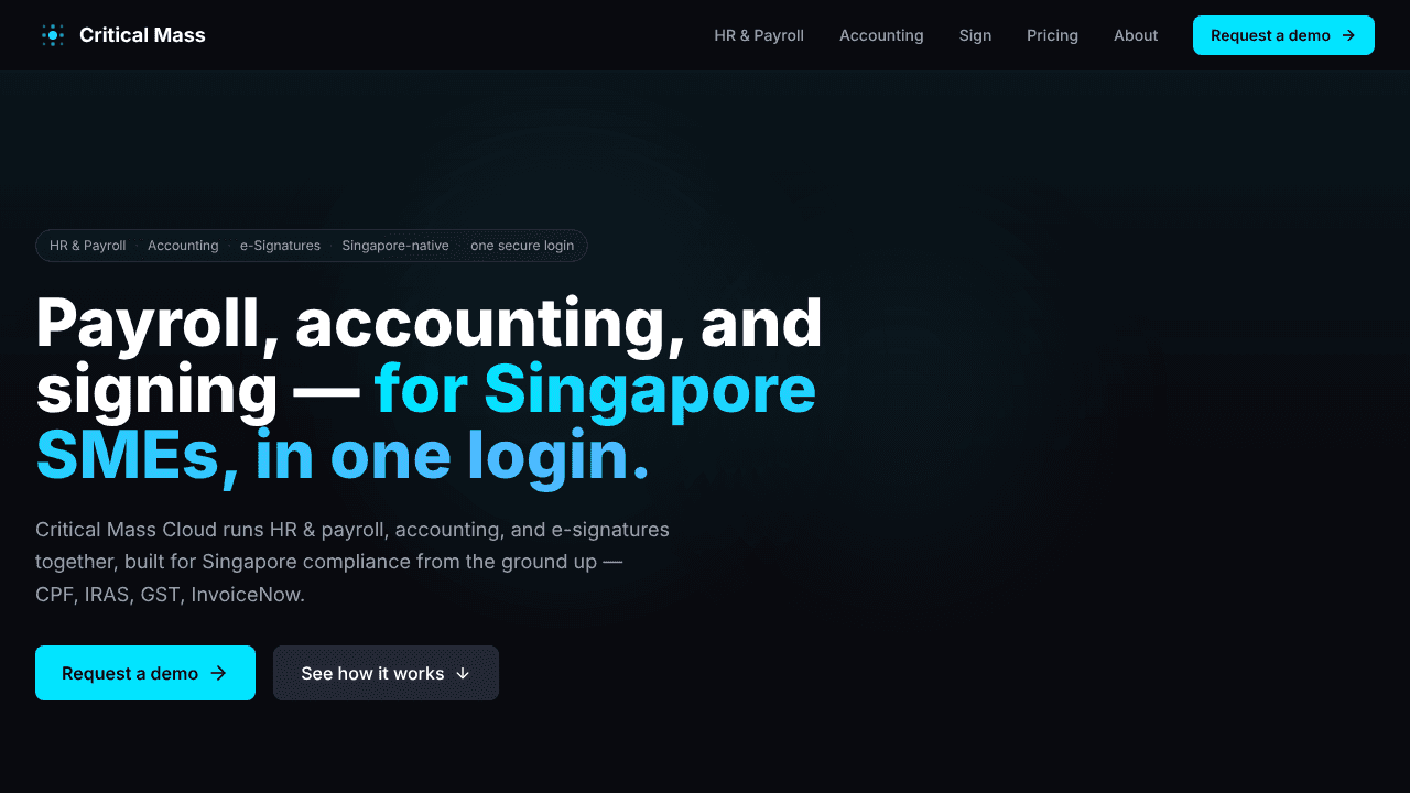Critical Mass Cloud website screenshot