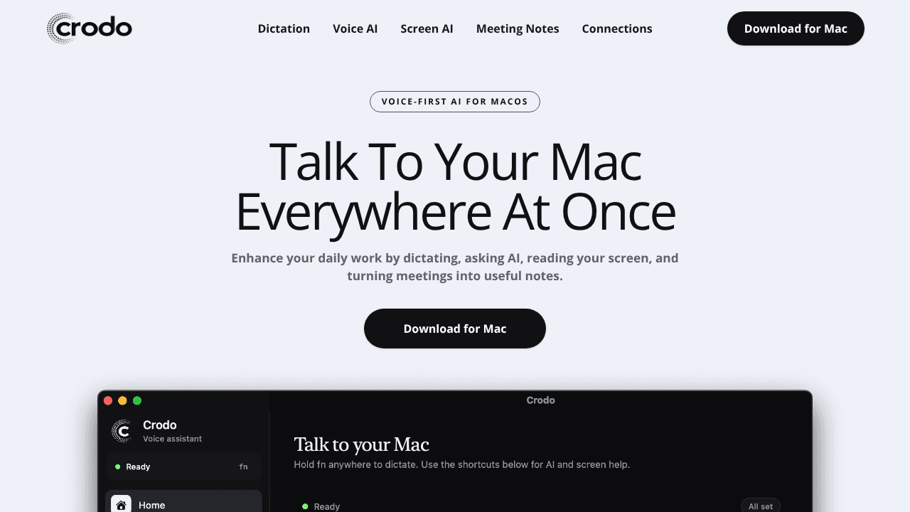 Crodo AI website screenshot