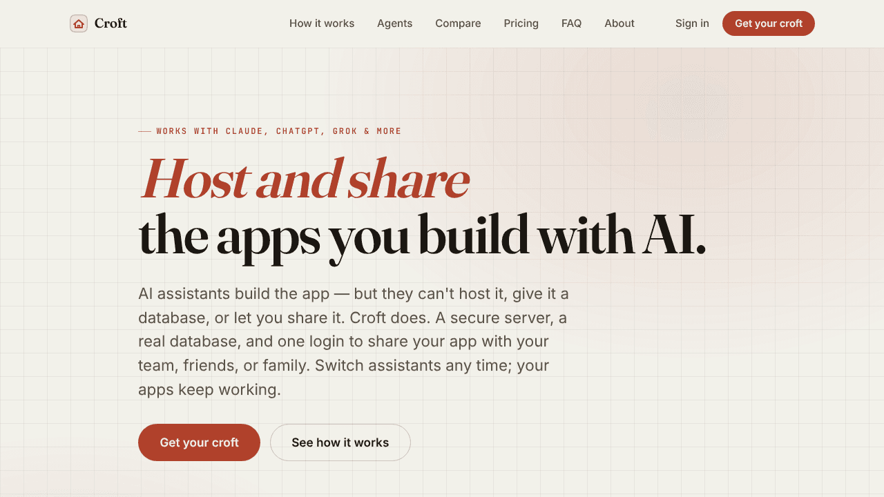 Croft website screenshot